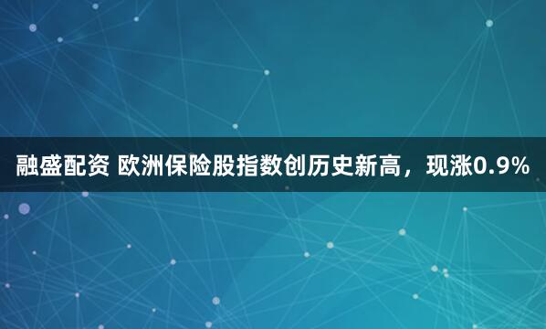 融盛配资 欧洲保险股指数创历史新高，现涨0.9%