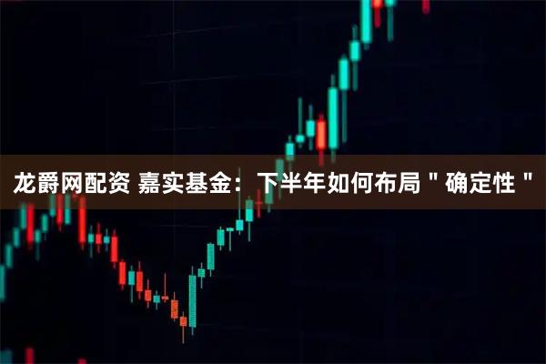 龙爵网配资 嘉实基金：下半年如何布局＂确定性＂